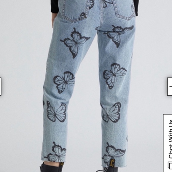 PacSun Eco Butterfly High Waisted Straight Leg Jeans - Picture 3 of 8